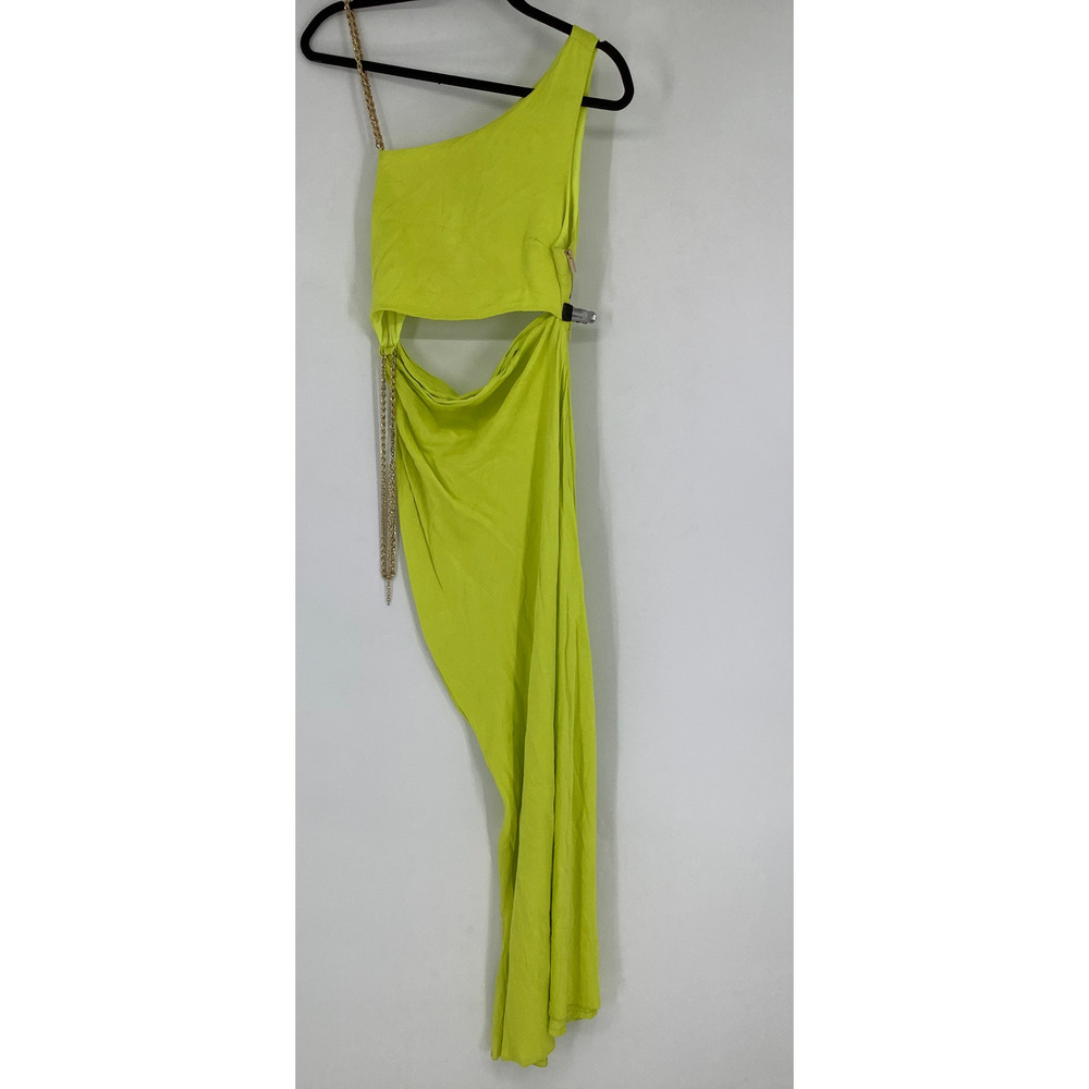 Meshki Women's Small Fresh Green Clementine Chain Cutout Maxi Dress G5-30 - Picture 2 of 8